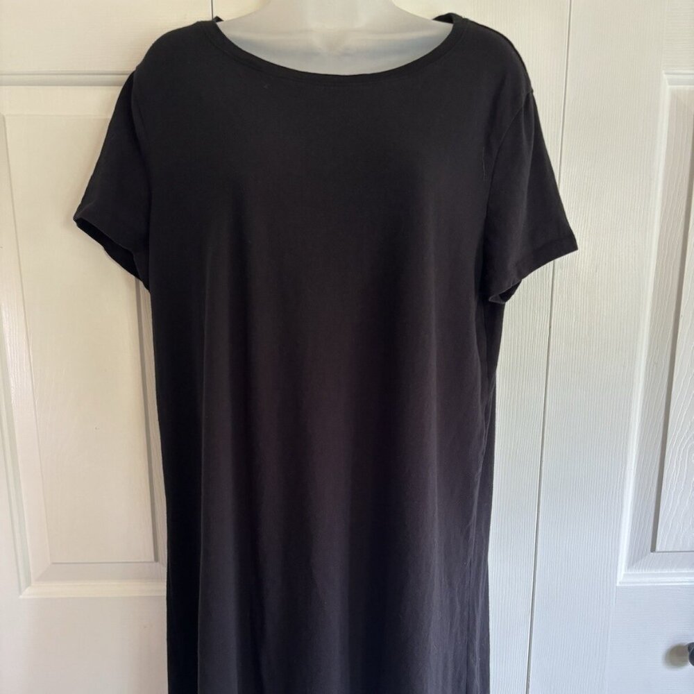 Time and Tru Black Basic T-shirt Dress Size L